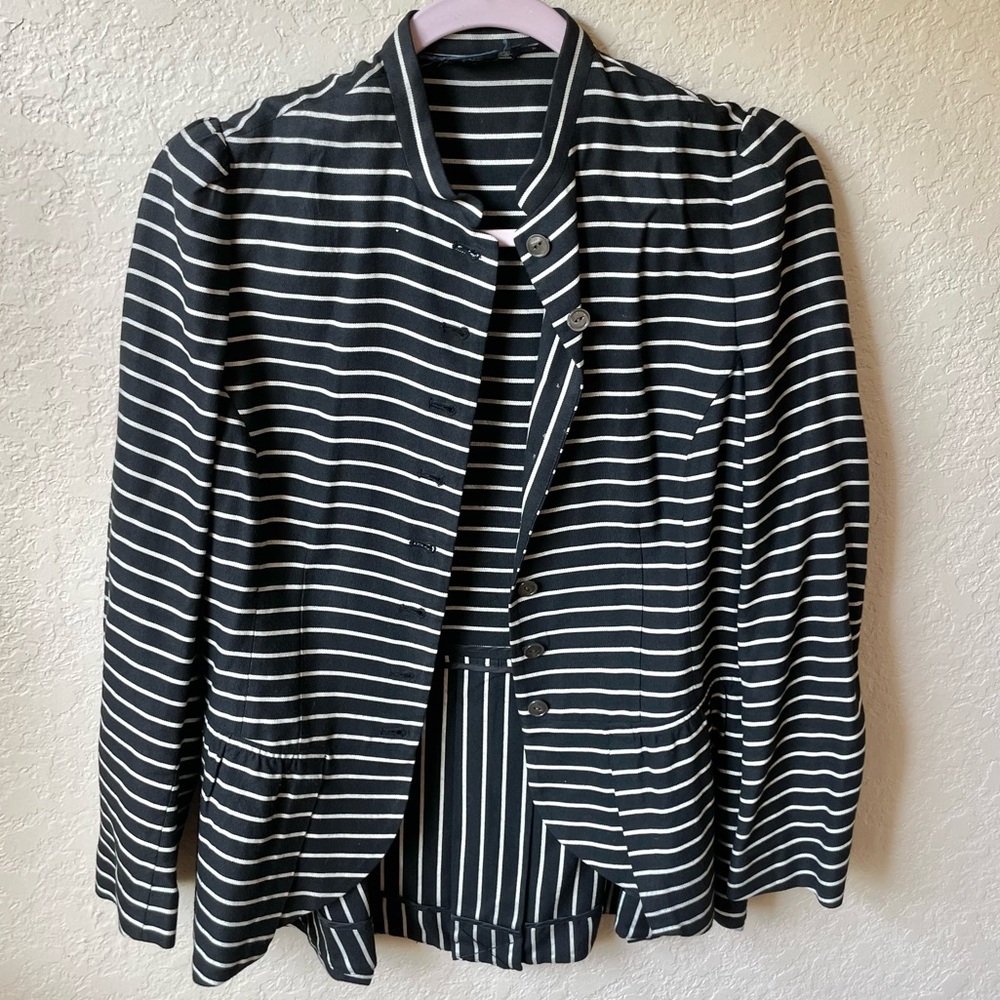 Vintage Polo Ralph Lauren Stripped Peplum Jacket with Mandarin Collar